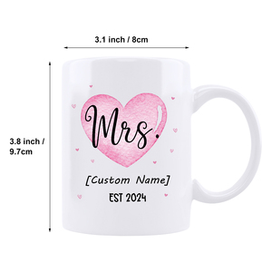 Juego de Tazas de Cerámica con Diseño de Corazón para Parejas, Personalizadas con Nombres - Product Image 2