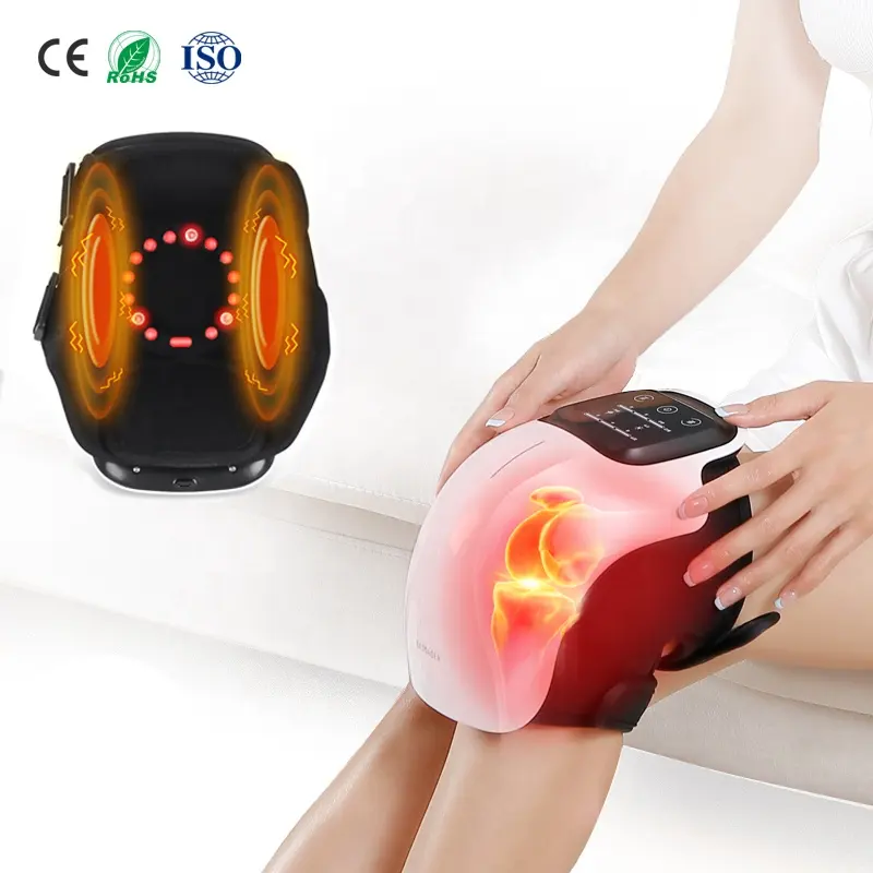 Factory Patent Hot Heat Knee Pain Relief Electric Cordless Vibration Knee Massager Device For Elbow Shoulder Knee