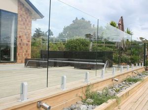 <span class=keywords><strong>Balustrade</strong></span> en verre sur mesure avec embouts en acier inoxydable pour balcon et escalier, utilisation extérieure, installation DIY - Product Image 2