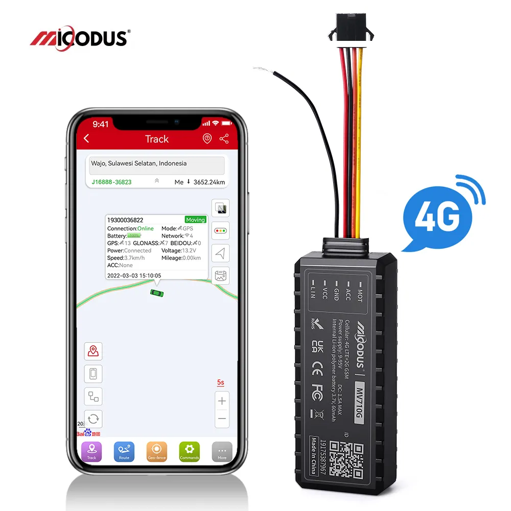 جهاز تحديد المواقع العالمي GPS من Micodus طراز MV710G جهاز تعقب سيارة مركبة متخصص للبيع بالجملة جهاز تعقب صغير 4G بسعر معقول للدراجات النارية مزود بنظام تحديد المواقع العالمي GPS