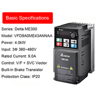 Variateur de fréquence Delta VFD9A0ME43ANNAA 5HP 3.7kW 460V triphasé à commande vectorielle pour l'automatisation industrielle, livraison rapide