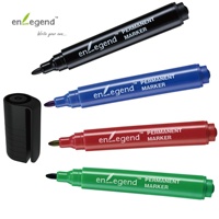 Marqueurs permanents acryliques Enlegend noirs 12 couleurs, pointes non amovibles (bille/biseautée) 1-5 mm, ensemble de stylos de haute qualité