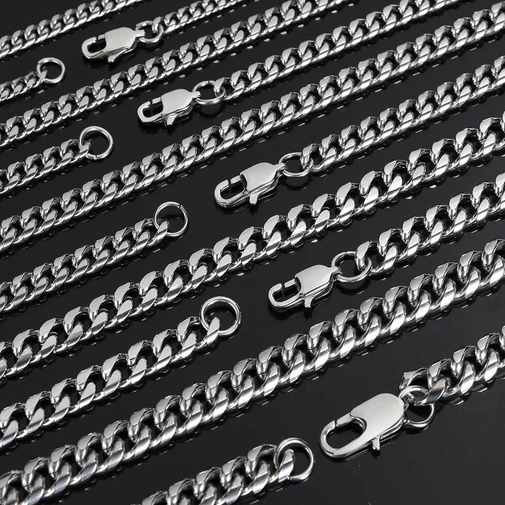 Acero (ancho 4 mm) - collar de 16 pulgadas (largo 40,64 cm)