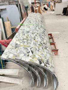 Backlit Ice Green <strong>Marble</strong> Cylinder ,Luxury Ice Green <strong>Marble</strong> Wall Panel - Product Image 3