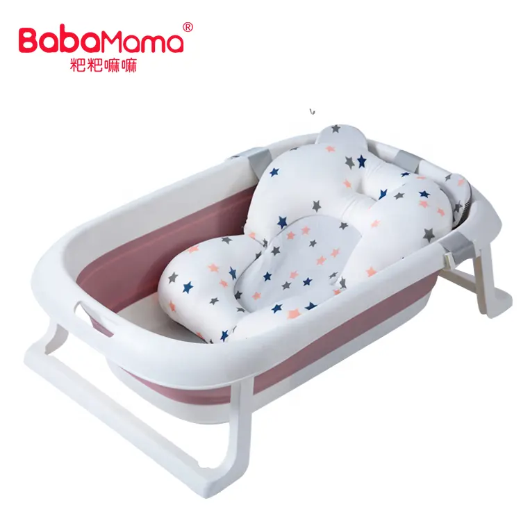 Bañera plegable de plástico para bebé con soporte