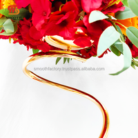 Centre de table en métal doré unique en spirale, nouveau design, décoration de mariage, support à fleurs en acier inoxydable pour la décoration d'événements