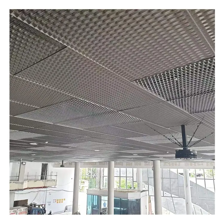 Plafond suspendu de grille de maille de feuille en aluminium déployé de bâtiment en métal léger décoratif d'usine