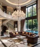 Fabricante de Iluminación para Proyectos OEM/ODM, Lámpara Colgante de Cristal Clásica Moderna, LED, Garantía de 2 Años, Decoración de Apartamentos de Lujo, Regulable