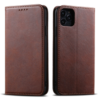 Étui pour téléphone portable en cuir à rabat magnétique, porte-cartes avec fentes pour cartes, pochette de compartiment