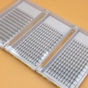 Vente en gros d'extensions de cils naturels longs de qualité supérieure mat foncé 0.05 C D L longue tige coréenne PBT volume préfabriqué avec CC Curl - Product Image 3