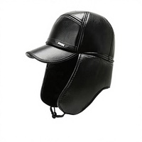 Nuevo Gorro de Invierno de Papel y Sarga con Forro Polar Cálido para Exteriores, que Cubre las Orejas, con Visera Corta para Uso Casual