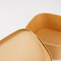 Boîte à bento carrée durable en papier kraft imperméable, vente en gros, boîte à emporter pour la cuisine japonaise, les repas occidentaux, les pique-niques, les buffets