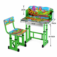 Ensemble Chaise et Bureau d'Étude pour Enfants en MDF Léger, Hauteur Réglable, Facile à Nettoyer, Mobilier Scolaire et Domestique, Sécurité, Nouveau Design, Salon