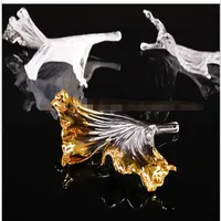 Décoration lumineuse LED suspendue en verre en forme de feuille d'érable et de feuille de poisson, avec pierres, 10 sources lumineuses, pour hall d'hôtel, bureau, salles de conférence, garantie 3 ans