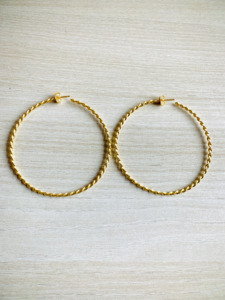 Bijoux de boucle d'oreille en laiton plaqué or de haute qualité, bijoux plaqués or vermeil 18 carats, fournisseur de bijoux en laiton antique - Product Image 3