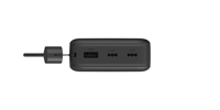 Chargeur rapide 20000mAh 22.5W avec câble intégré, charge rapide Type-C, écran LCD, design fin, portable 2-en-1, prix d'usine