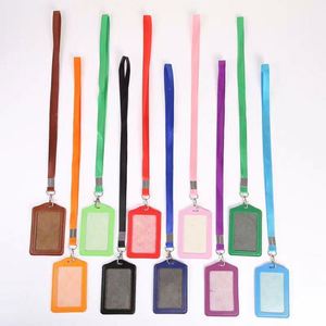 Estuche de Cuero de Alta Calidad para Tarjetas de Identificación y Crédito con Cordón, Porta Tarjetas de Identificación de Cuero PU al por Mayor para Negocios - Product Image 1