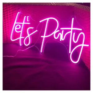 Personalizado 12V Led Neon Light Sign Luminous Palavra Bar Decoração Wall Letter Deixe Party Logo