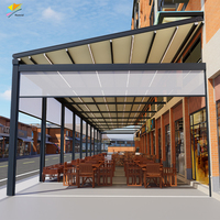 Toldo Retráctil Motorizado para Balcón de PVC, Toldo Plegable con Luz LED, Pérgola Impermeable para Exteriores