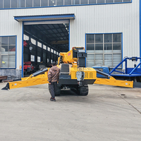 Mini-grue araignée sur chenilles de 1,3 à 12 tonnes, certifiée CE, avec flèche télescopique hydraulique et télécommande pour espaces étroits