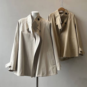 <span class=keywords><strong>Trench</strong></span> da <span class=keywords><strong>Donna</strong></span> alla Moda in Cotone, Vestibilità Ampia, Mantella per Primavera e Autunno - Product Image 2