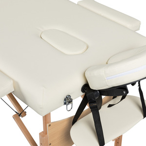 Mesa de masaje <span class=keywords><strong>y</strong></span> ortopedia de madera de haya plegable en 2 partes; Cama de tratamiento para <span class=keywords><strong>Tui</strong></span> Na <span class=keywords><strong>y</strong></span> extensiones de pestañas con espuma de alta densidad <span class=keywords><strong>y</strong></span> almacenamiento - Product Image 2
