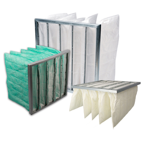 Filtre à air multi-poches en fibre synthétique pour CVC, cadre en aluminium F5 F6 F7 F9, prix usine - Product Image 1