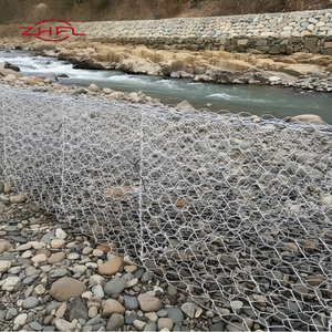 Cesta de gabión tejida de malla de alambre trenzado para protección de taludes y muros fluviales, de alambre de hierro de bajo carbono con orificios hexagonales y doblado. - Product Image 5