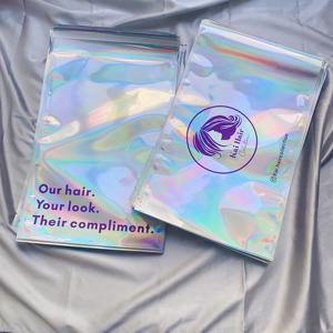 ซองพลาสติกโฮโลแกรมสีรุ้งแบบกำหนดเอง - ถุงจัดส่งสีรุ้งแบบปิดผนึกเองสำหรับต่อผมและผลิตภัณฑ์ความงาม - Product Image 2