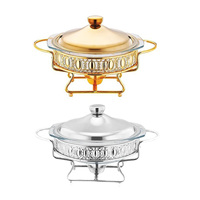 Meilleur Ensemble de Vaisselle Doré Chauffant au Combustible pour Hôtel, Chauffe-Plat en Acier Inoxydable, Marmite à Soupe Chaude, Boîte à Chapatis, Ustensiles de Cuisine, Plat à Chafing