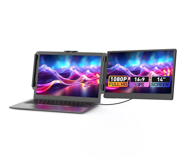 Popular OEM 4k 2160P IPS LED 14 Inch Dual Screen Laptop Screen Extender USB-C Portable Monitor