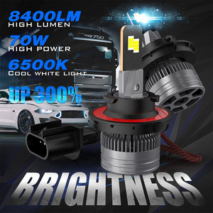 หลอดไฟหน้ารถยนต์ LED รุ่น V21 H13 ชิป 7535 กำลังไฟ 72W ความสว่าง 8000LM 6000K 8V-48V สว่างพิเศษ ใช้แทนหลอดฮาโลเจน - Product Image 2