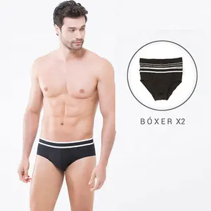 Lot de 2 sous-vêtements rayés pour hommes, caleçon sexy de bonne qualité, imprimé, à la mode