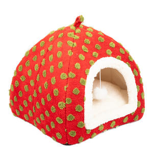 Coussin de lit pour animaux de compagnie semi-<span class=keywords><strong>fermé</strong></span>, épais et chaud, toutes saisons, motif dessin animé, amovible et lavable, pour <span class=keywords><strong>chien</strong></span> et chat, motif imprimé, type yourte - Product Image 4