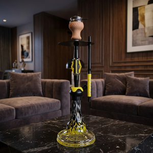 Expédition rapide : Ensemble chicha en verre avec motif flamme tricolore, en métal démontable, à un tuyau, avec foyer en argile, Nargile Sheesha, <span class=keywords><strong>Prix</strong></span> <span class=keywords><strong>de</strong></span> gros - Product Image 2