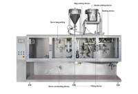 Machine d'emballage de sacs multifonctionnelle à moteur PLC automatique à grande vitesse, volume de remplissage réglable pour les liquides