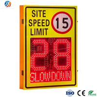 Panneau de signalisation de vitesse LED SLOWDOWN pour la sécurité des zones de construction, signalisation de limite de vitesse sans fil à énergie solaire