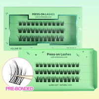 Cils en grappe auto-adhésifs bande transparente vaporeuse douce extra peluche Kit de bricolage sans colle étanche pré-collé extension de faux cils