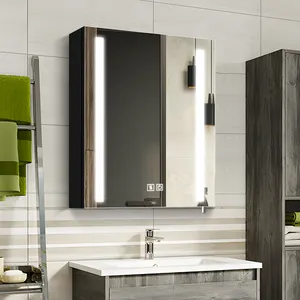 2024 moderno bagno a porta singola in alluminio moderno a parete armadi a specchio decorativo