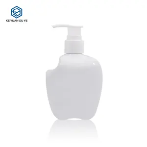 Source Manufacturer of 300ml PET plastic apple shape bottle for lotion or hand wash cream with pump