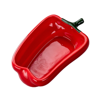 Ensemble de 5 bols à salade en forme de poivron en céramique grande portion pour récipient alimentaire craquelins aux noix pour toutes les noix avec bol