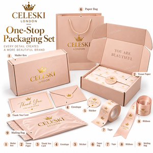 Scatola di Lusso Personalizzata per Spedizioni, Rosa Pallido con Logo in Lamina Dorata, Imballaggio Personalizzato per Piccole Imprese, Biglietti di Ringraziamento FSC - Product Image 6