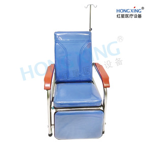 Fauteuil inclinable de l'hôpital Hongxing en acier inoxydable bleu HX-F05, fauteuil de perfusion pour usage ambulatoire - Product Image 2