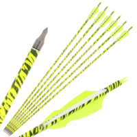 Flèches en carbone mixte LT-P 4 pouces, motif camouflage plumeux, 500 Spine, 80 cm, pointe 100 gr pour tir à l'arc