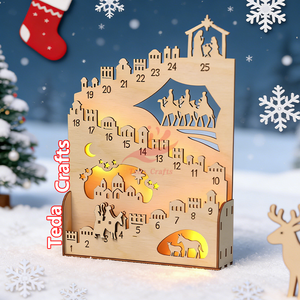 Boîte à lumière <span class=keywords><strong>de</strong></span> compte à rebours <span class=keywords><strong>de</strong></span> Noë<span class=keywords><strong>l</strong></span>, décoration <span class=keywords><strong>de</strong></span> Noë<span class=keywords><strong>l</strong></span>, bricolage, découpe au laser, <span class=keywords><strong>calendrier</strong></span> <span class=keywords><strong>de</strong></span> <span class=keywords><strong>l</strong></span>'<span class=keywords><strong>avent</strong></span> en bois, crèche - Product Image 5