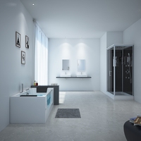 Baignoire spa d'angle blanche pour deux personnes avec bain à remous à jet autoportant pour adultes à usage d'appartement