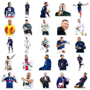 50 autocollants <span class=keywords><strong>Kylian</strong></span> Mbappé, athlètes de football célèbres, pour filles, bagages, guitare, autocollants de dessin animé imperméables, vente chaude en usine - Product Image 5