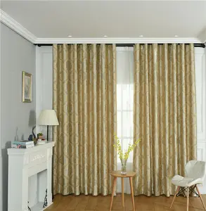 European Luxury Style Pure Color Jacquard Windows Fabric Blackout Curtains Home Decor