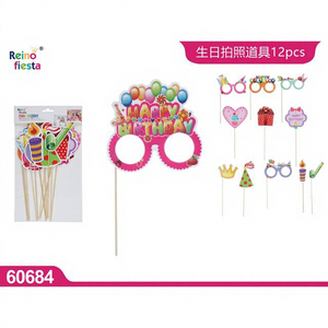 12 Piezas de Accesorios de Decoración para Fiestas de Despedida de Soltera y Bodas, Personalizables, de Espuma de PVC, para Cabina de Fotos de Cumpleaños - Product Image 1