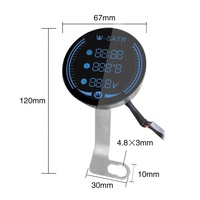Jam Tangan Elektronik Multifungsi LED Digital Voltmeter Jam Meter Termometer Tampilan Tiga Dalam Satu Meter Sepeda Motor